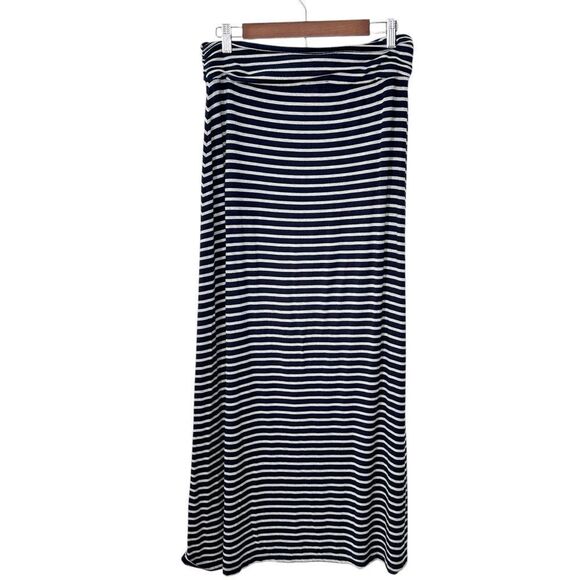 J. Crew Jersey Maxi Skirt Navy Stripe Size Medium - Picture 5 of 11